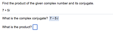 find the complex conjugate of the given number 5 10i