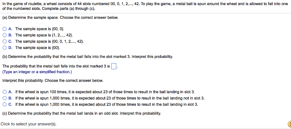 Roulette statistics problems