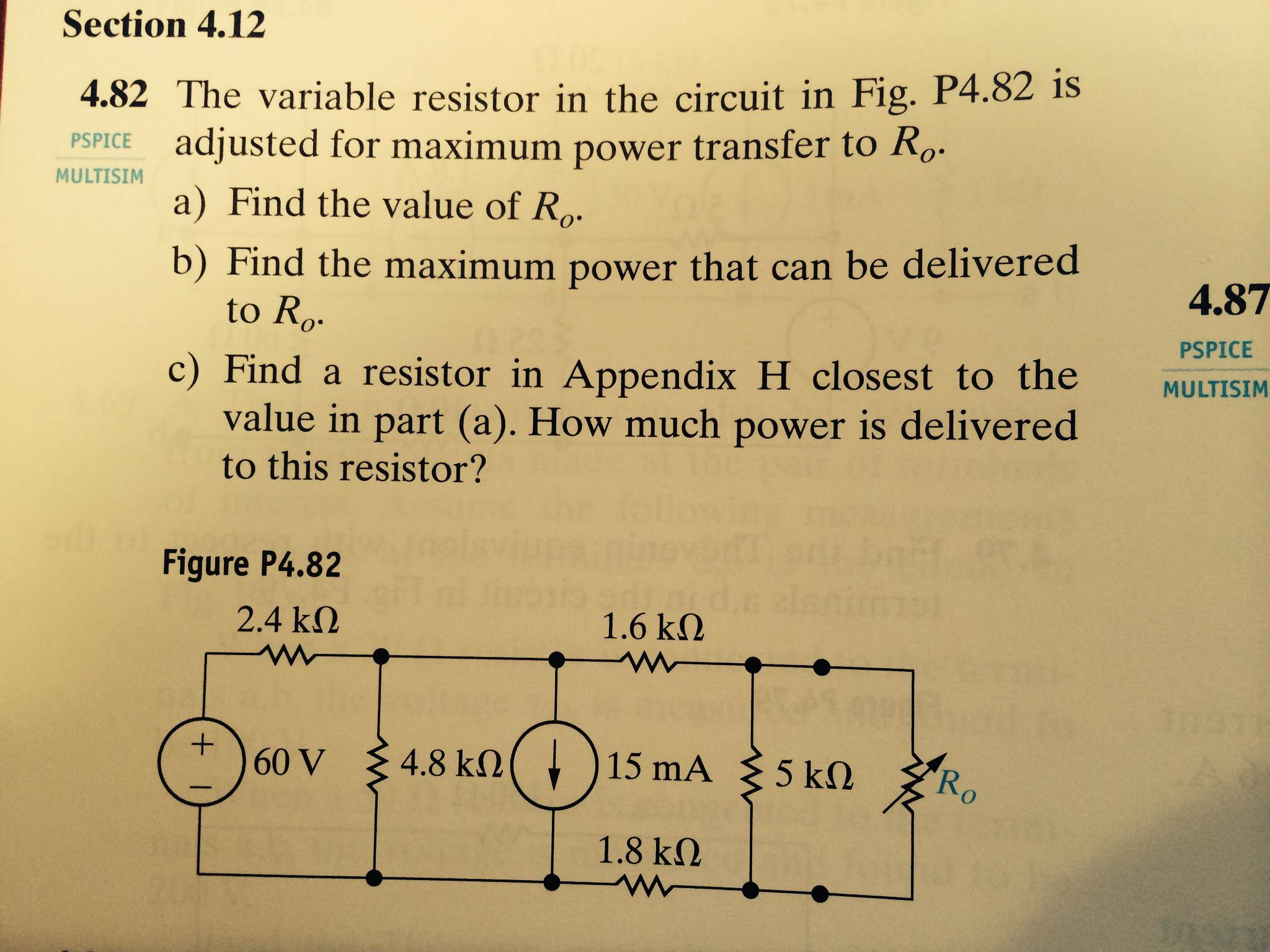 Solved The Variable Resistor In The Circuit In Fig. P4.82...