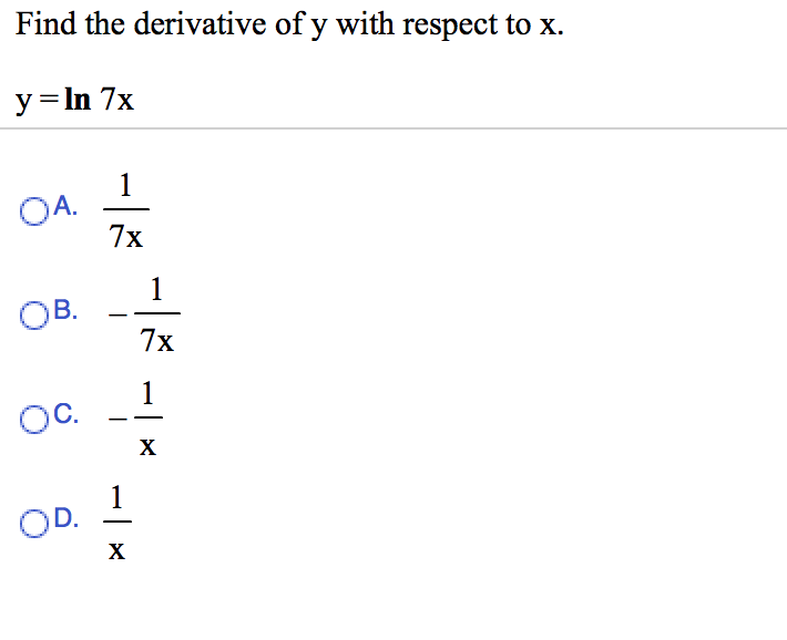 solved-find-the-derivative-of-y-with-respect-to-x-y-ln-7-chegg