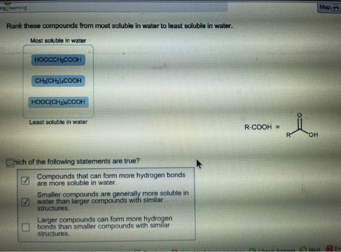 solved-rank-these-compounds-from-most-soluble-in-water-to-chegg