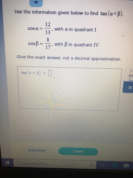 solved-use-the-information-given-below-to-find-tan-alpha-chegg