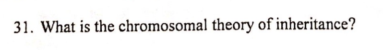 Question: What is the chromosomal theory of inheritance?