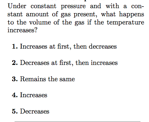 Solved Under constant pressure and with a constant amount of 