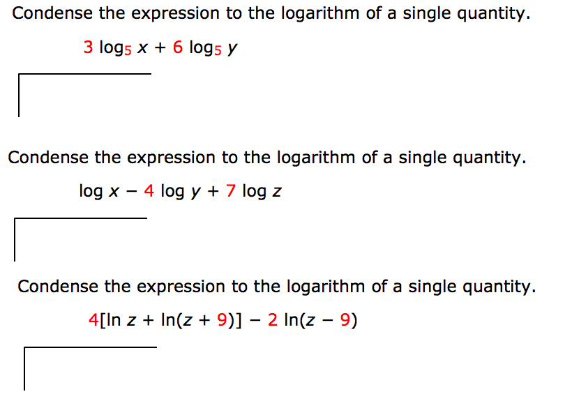 condense the logarithm condense the logarithm