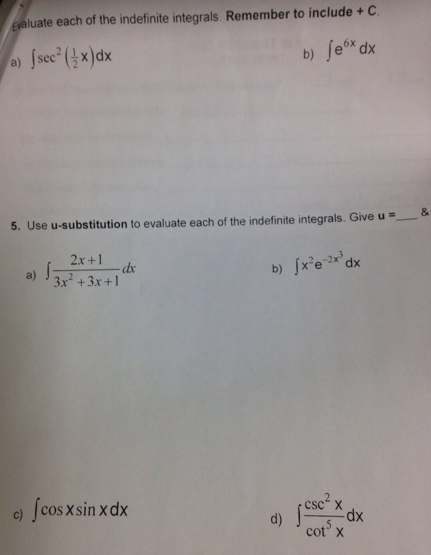 Solved: Evaluate Each Of The Indefinite Integrals. Remembe... | Chegg.com Solved: Evaluate Each Of The Indefinite Integrals. Remembe... | Chegg.com