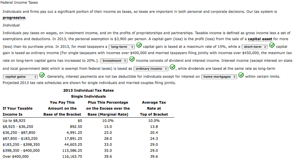 Solved Federal Income Taxes Individuals and firms pay out a 