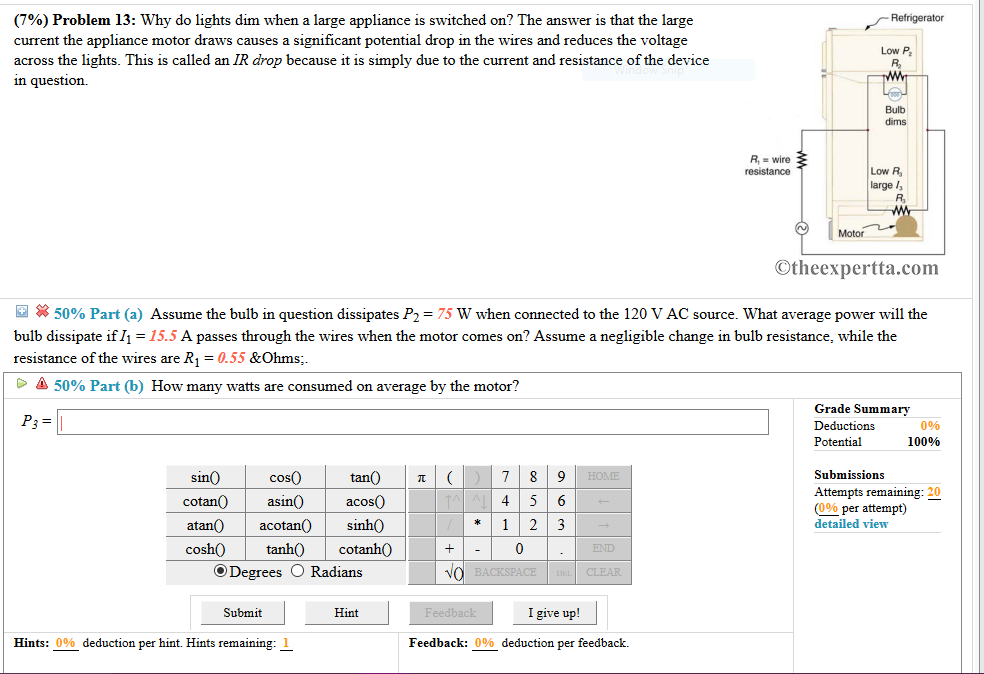 Solved (7) Problem 13 Why Do Lights Dim When A Large Ap...