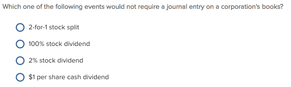 Solved Which one of the following events would not require a 