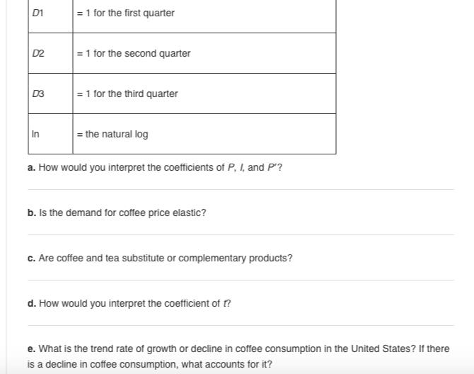 Question: Based on quarterly observations for the United States for the period 1961-l through 1977-ll, H. C...