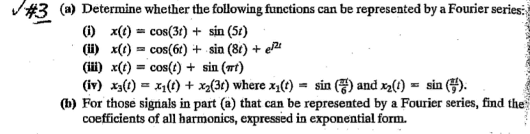 Solved Determine whether the following functions can be | Chegg.com