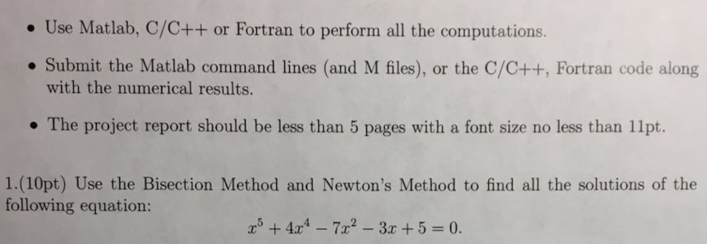 Bisection Method Examples