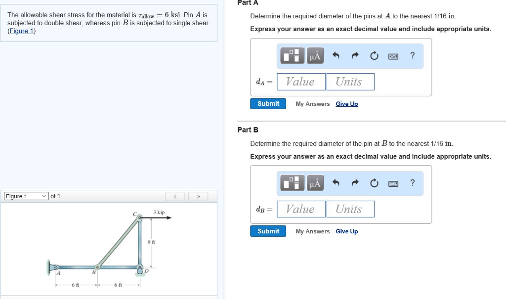 Solved The allowable shear stress for the material is | Chegg.com