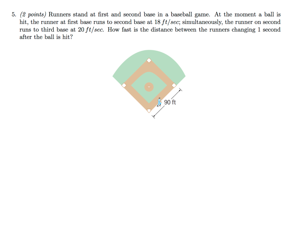 Solved 5. (2 points) Runners stand at first and second base | Chegg.com