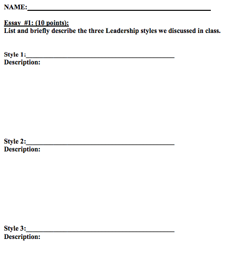 describe leadership styles