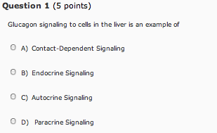 signaling dependent example endocrine liver glucagon cells answers biology question questions