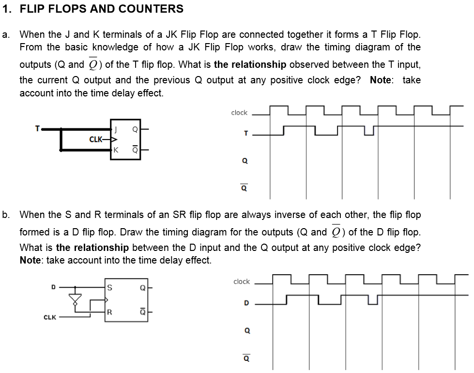 Solved  1  Flip Flops And Counters Nals Of A Jk Flip Flop