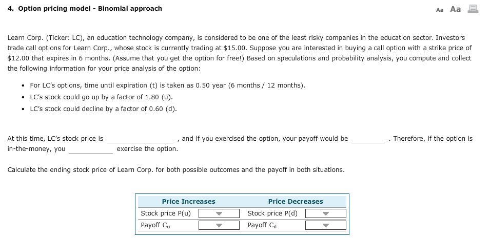 Aa stock options
