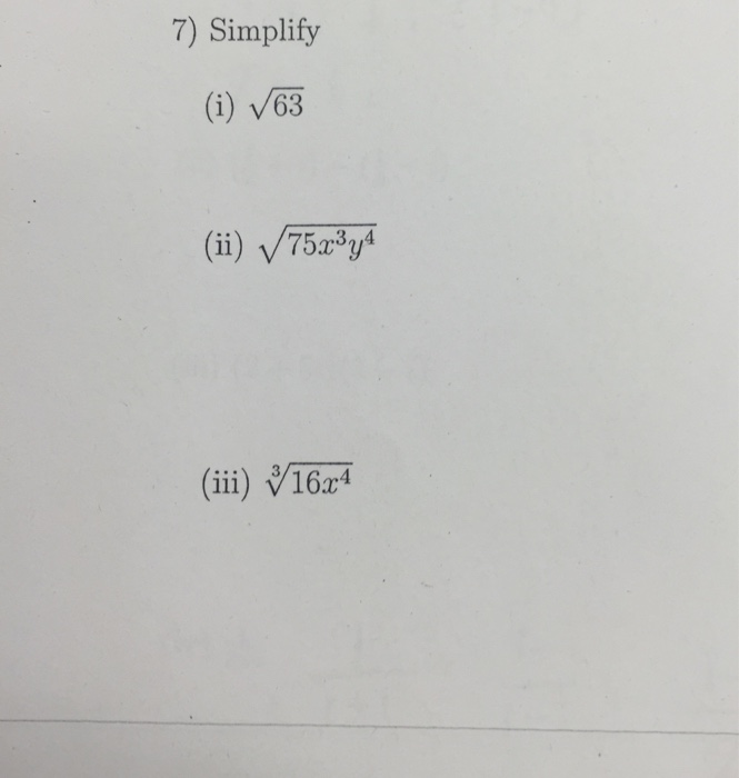 Simplify Square Root Of 63