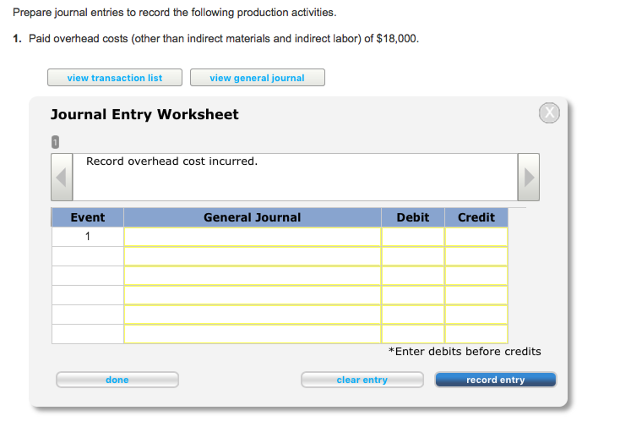 worksheet Journal Entry Worksheet solved prepare journal entries to record the following pr pr