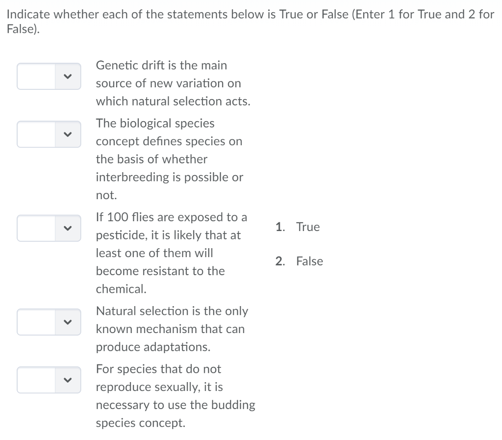 Solved Indicate whether each of the statements below is True 