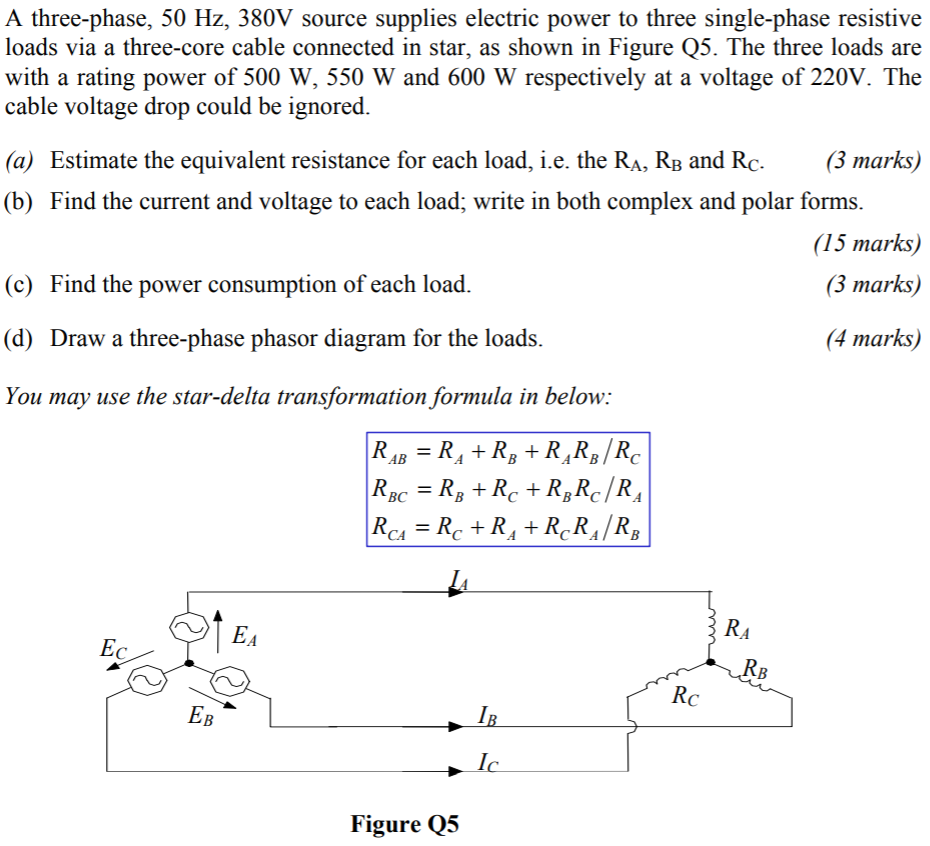 Solved A Threephase, 50 Hz, 380V Source Supplies Electri...