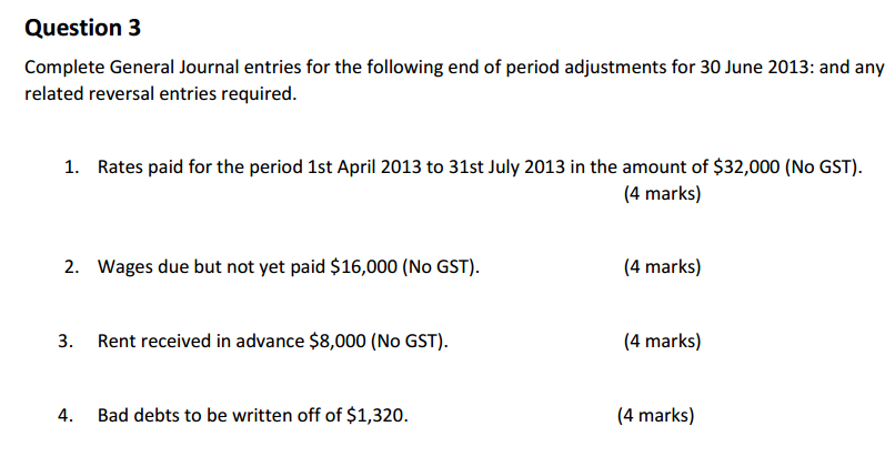 Solved Complete General Journal entries for the following | Chegg.com