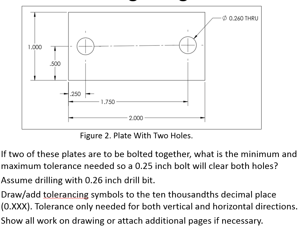 TOLERANCE. If two of these plates are to be bolted | Chegg.com