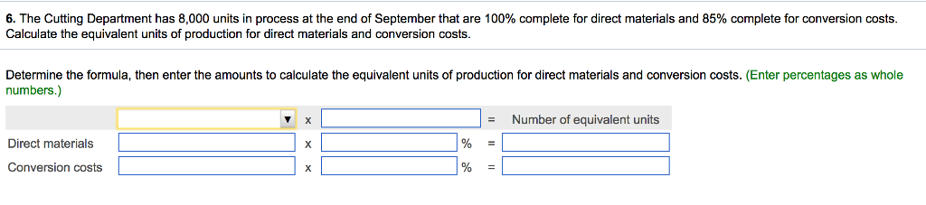 Solved 6. The Cutting Department has 8,000 units in process 