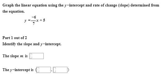 Homework help finding the y intercept in a linear equation