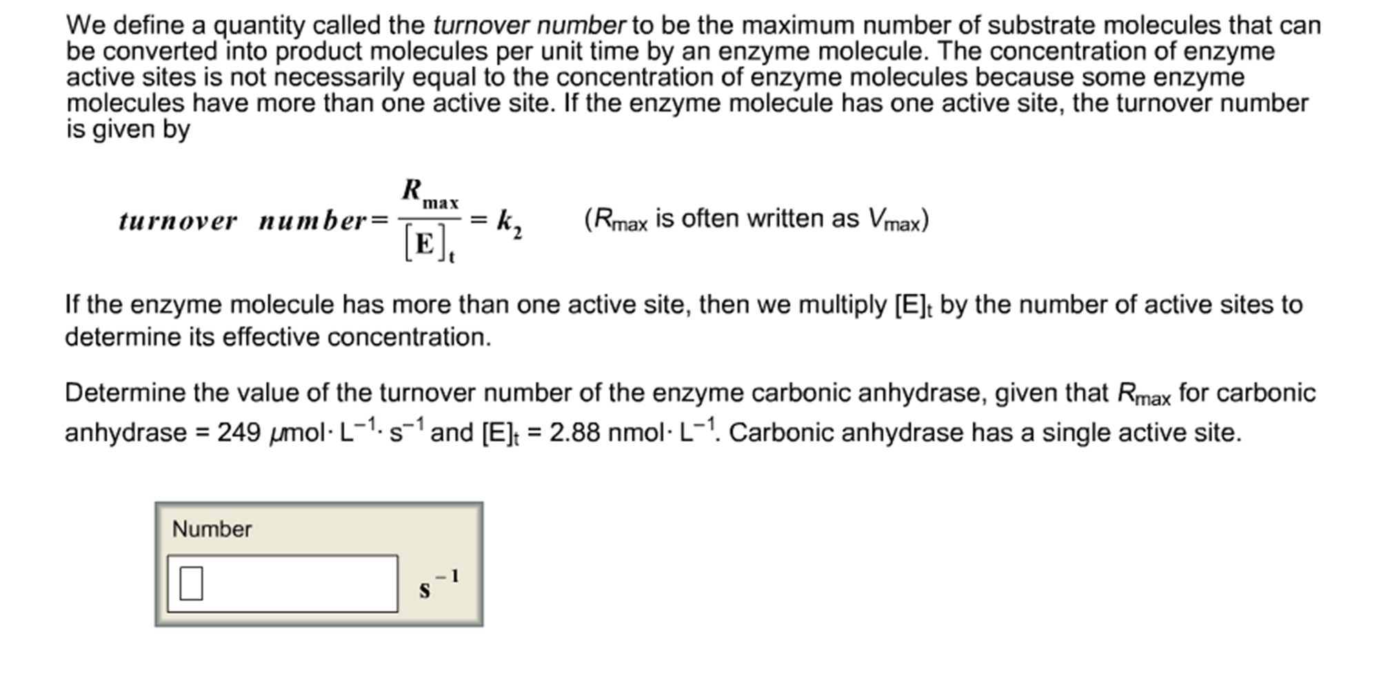 Solved We define a quantity called the turnover number to be 