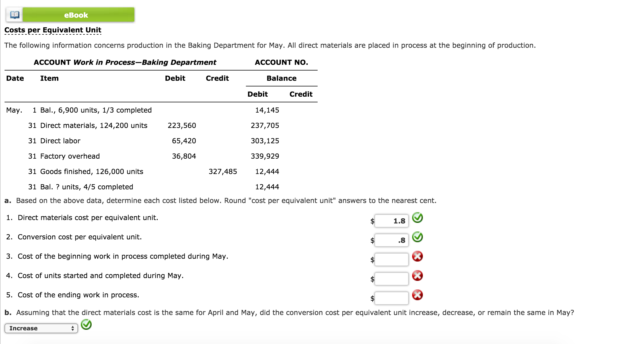 Solved Costs per Equivalent Unit The following information | Chegg.com