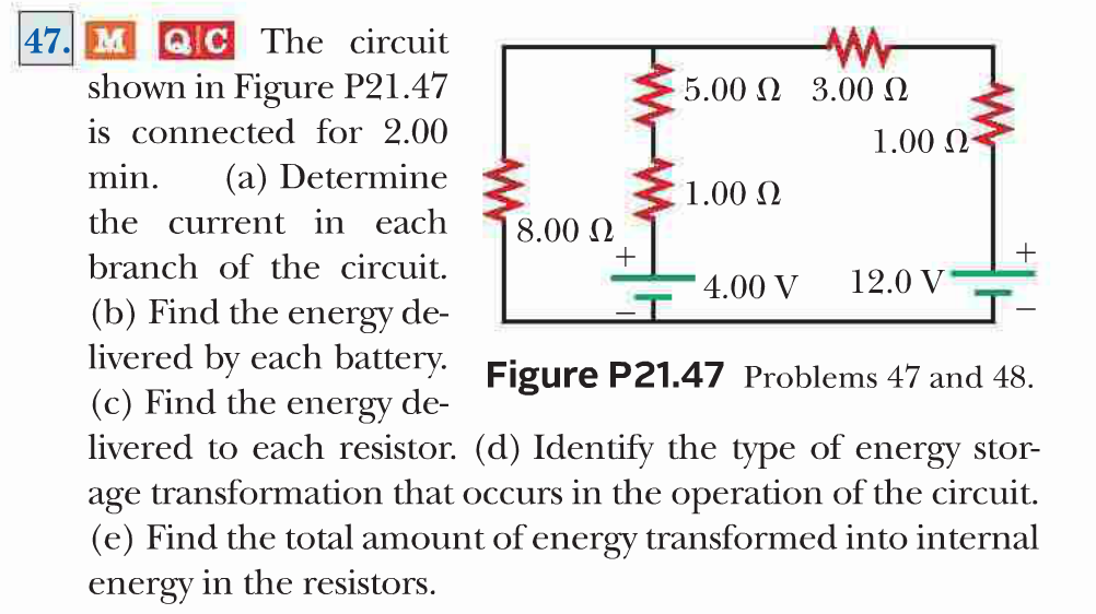 Solved The circuit shown in Figure P21.47 is connected for | Chegg.com