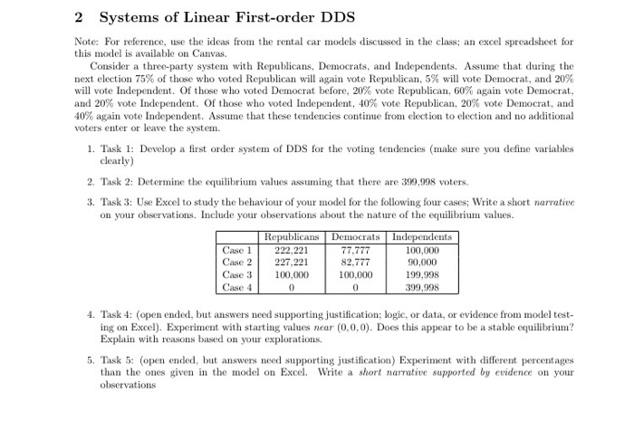 Question: DDS: Discrete Dynamical SystemRental Car example