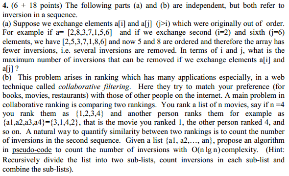 Collaborative Filtering Homework Solutions 4 the following parts a and b are independent Collaborative Filtering Homework Solutions 4 the following parts a and b are independent