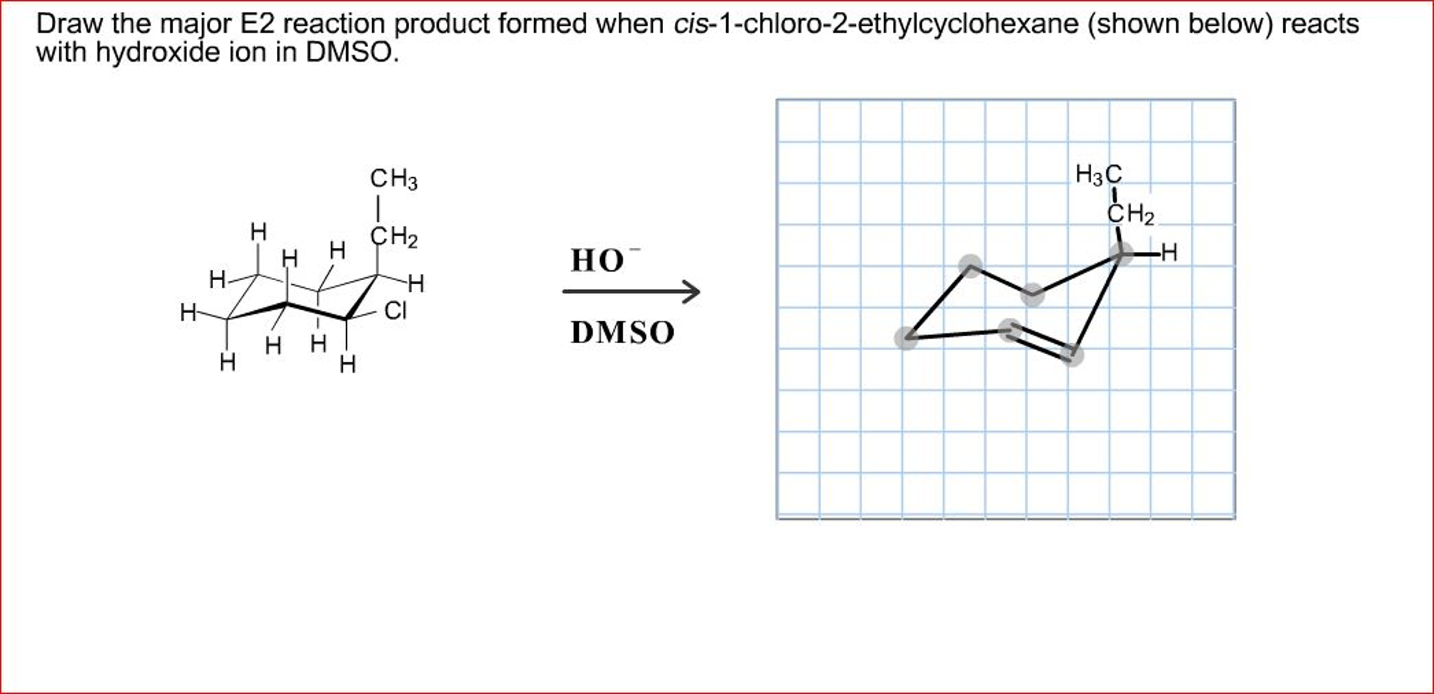 Solved Draw The Major E2 Reaction Product Formed When Cis...