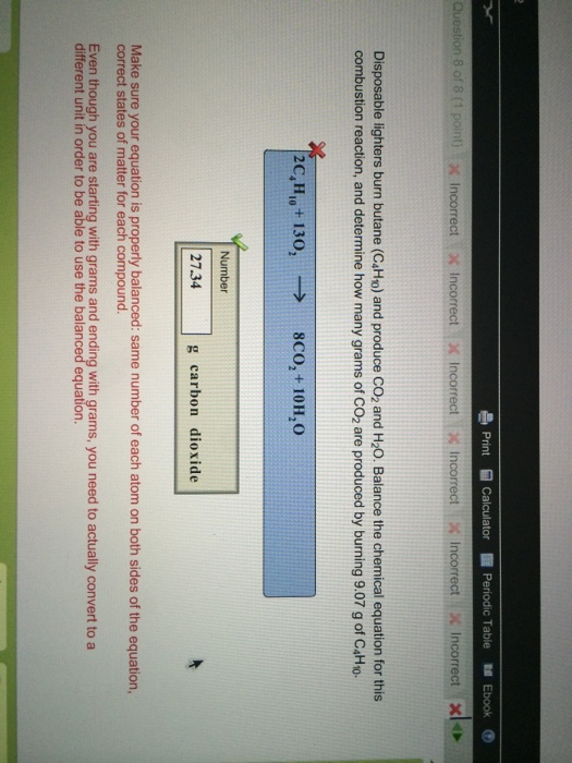 Solved Disposable Lighters Burn Butane (C4H10) And Produc...