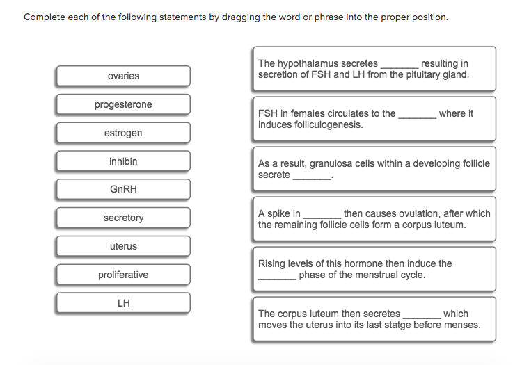 Question: Complete each of the following statements by dragging the wordor phrase into the proper position.