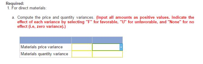 direct material price and quantity variances Direct material price variance is the difference between the actual cost of direct material and the standard cost of quantity purchased or consumed. direct material price and quantity variances Direct material price variance is the difference between the actual cost of direct material and the standard cost of quantity purchased or consumed.