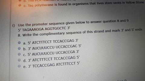 Question: Just the answers