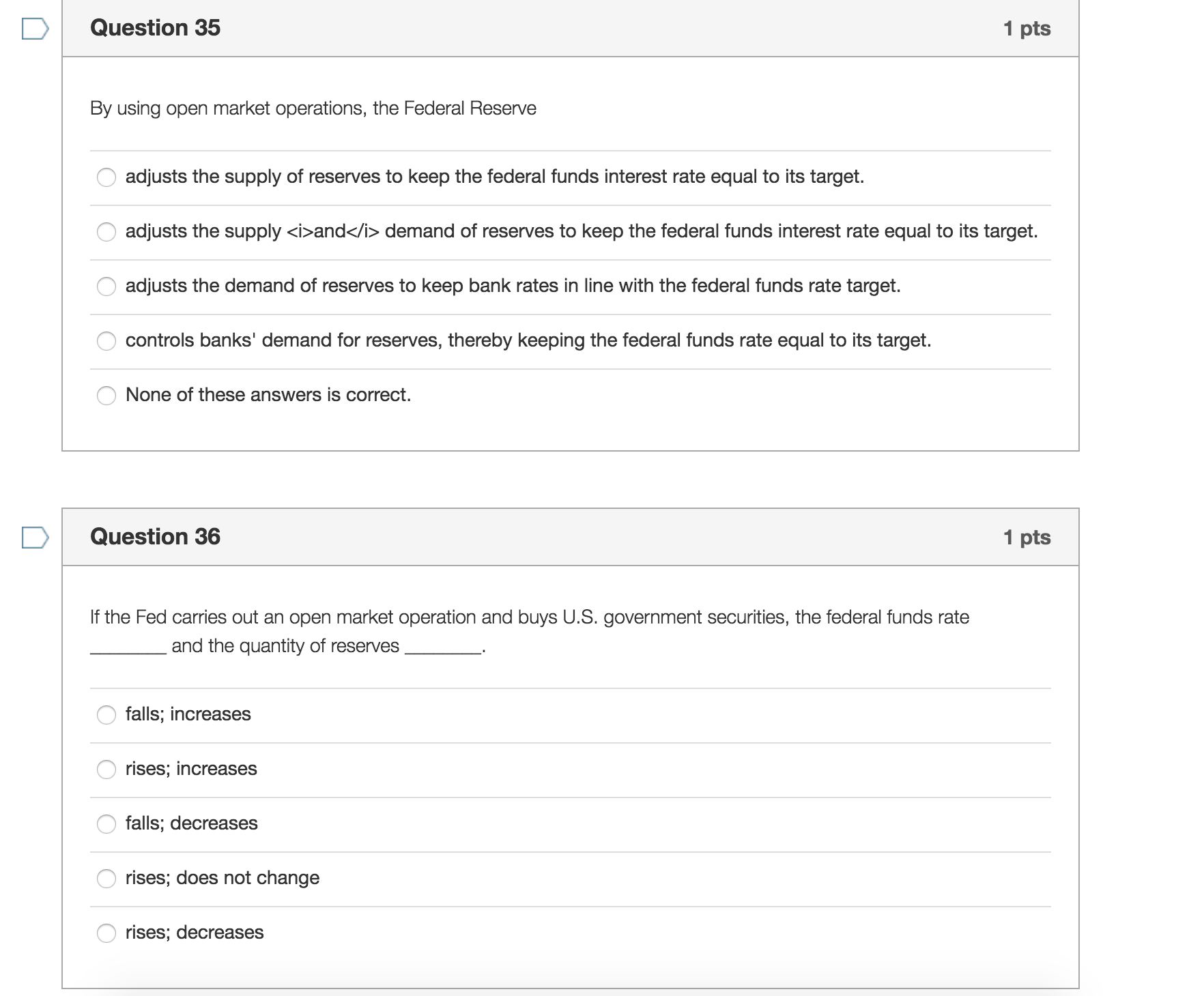 Solved By Using Open Market Operations The Federal Reser Chegg
