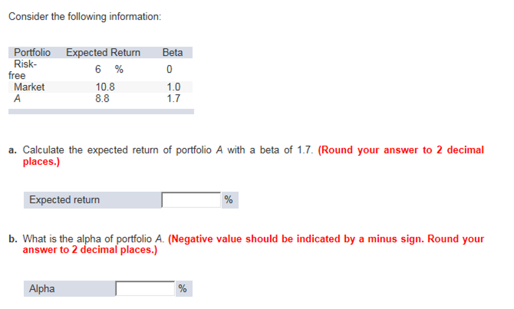 Finance homework help bonds beta expected returns