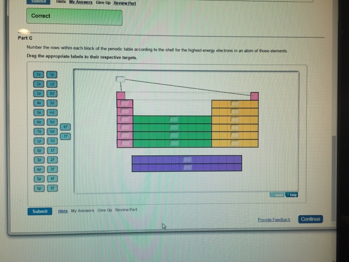 Solved Number The Rows Within Each Block Of The Periodic