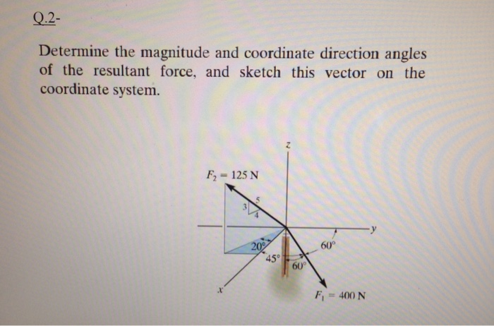 Solved Determine The Magnitude And Coordinate Direction Chegg