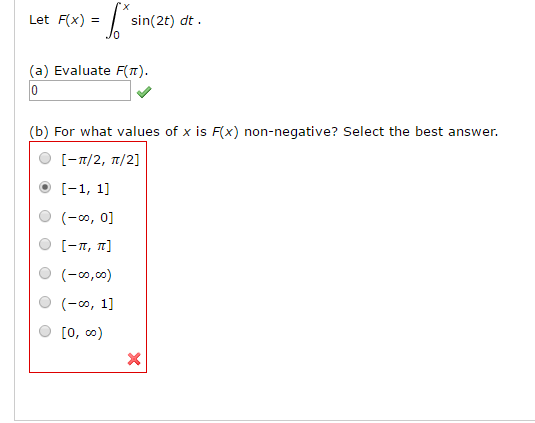 Solved Let F X Integral X 0 Sin 2t Dt A Evaluate Chegg