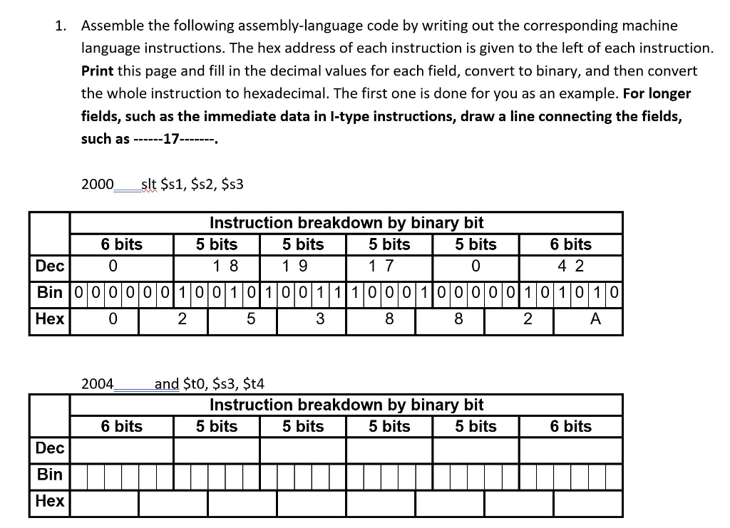 decimal to binary assembly program