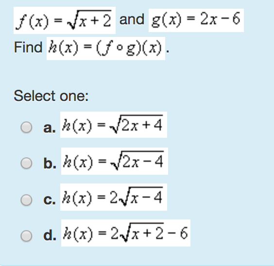 Solved F X Squareroot X 2 And G X 2x 6 Find K X Chegg