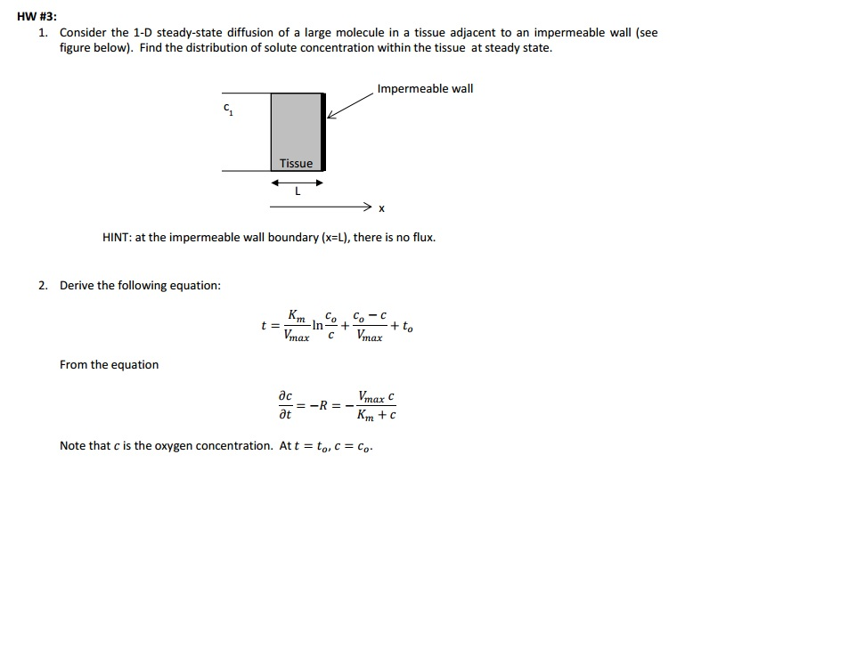 Solved Consider The D Steady State Diffusion Of A Large Chegg