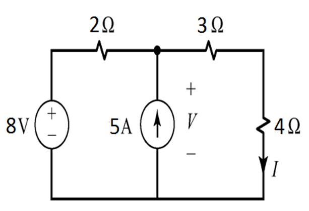 Solved Determine The Voltage V And The Current I In This Chegg