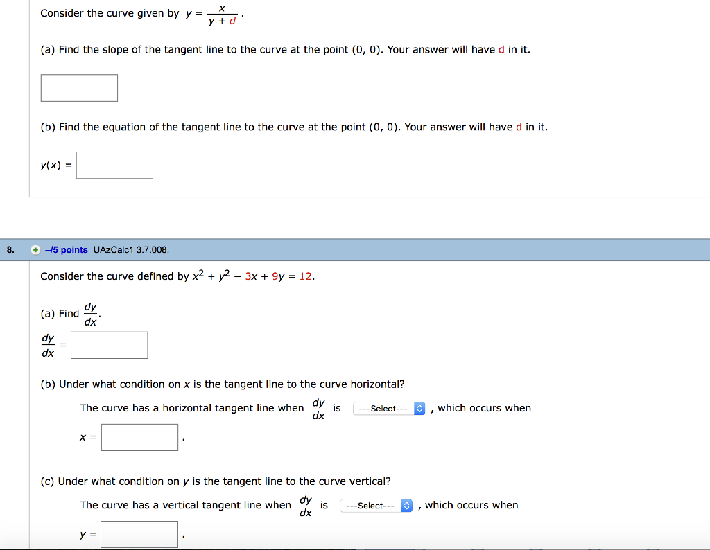 Solved Consider The Curve Given By Y X Y D Find The Chegg